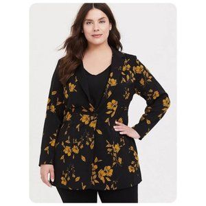 Torrid Longline Floral Blazer